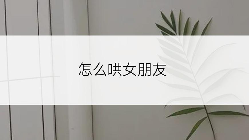 怎么哄女朋友