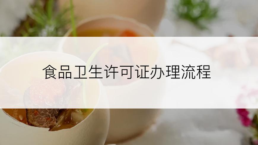 食品卫生许可证办理流程
