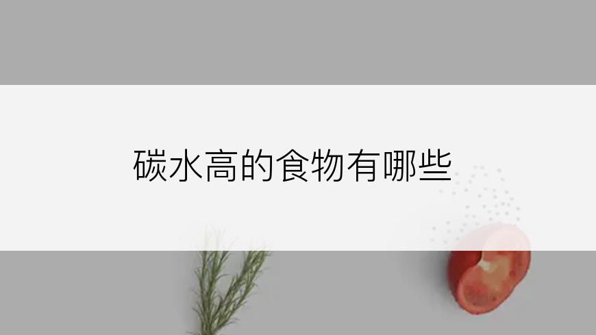 碳水高的食物有哪些