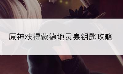原神获得蒙德地灵龛钥匙攻略