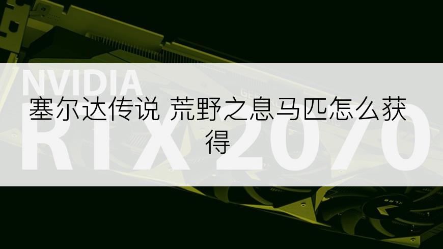 塞尔达传说 荒野之息马匹怎么获得