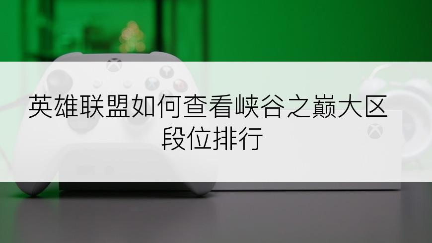 英雄联盟如何查看峡谷之巅大区段位排行
