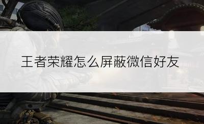 王者荣耀怎么屏蔽微信好友