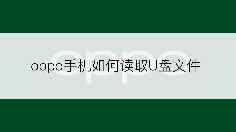 oppo手机如何读取U盘文件