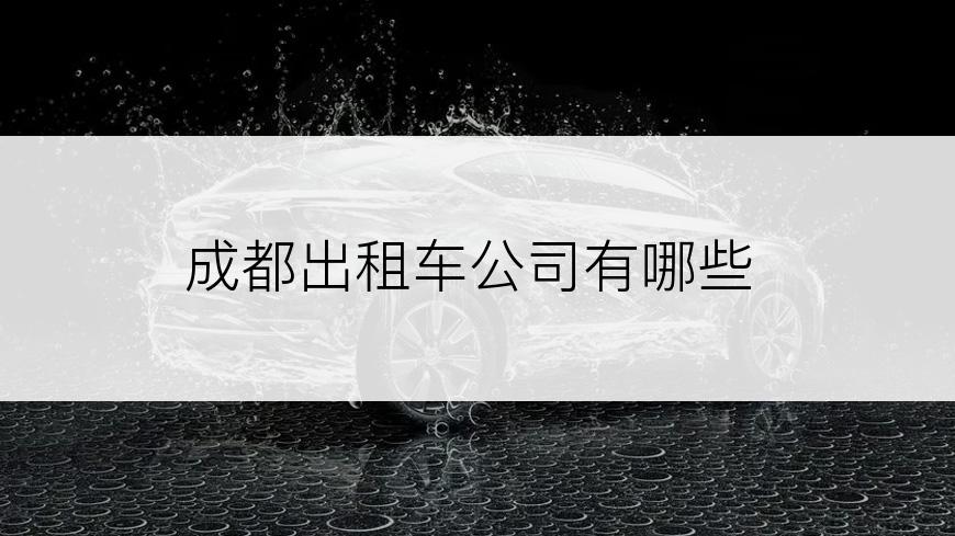 成都出租车公司有哪些