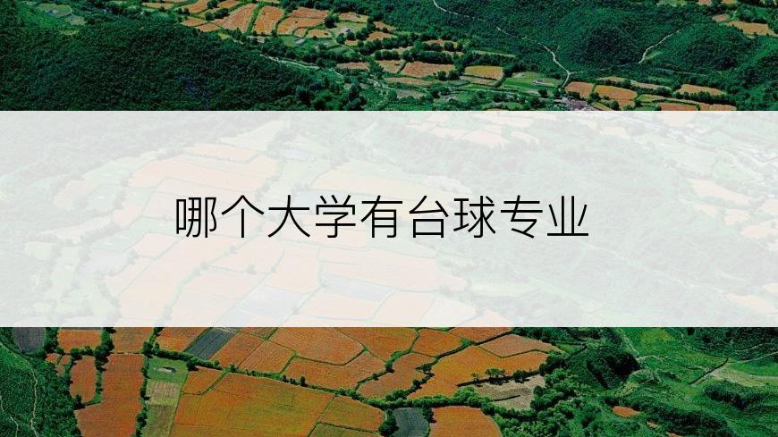 哪个大学有台球专业