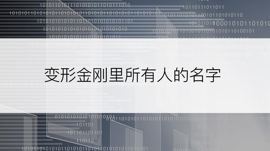 变形金刚里所有人的名字