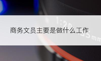 商务文员主要是做什么工作