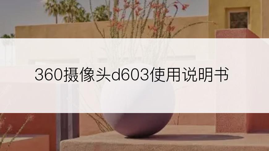 360摄像头d603使用说明书