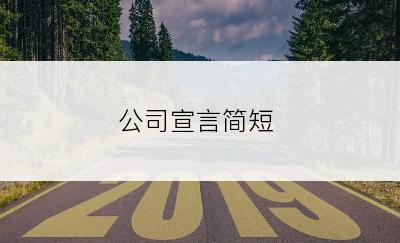 公司宣言简短