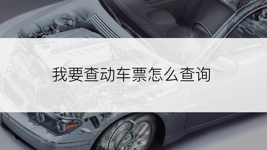我要查动车票怎么查询