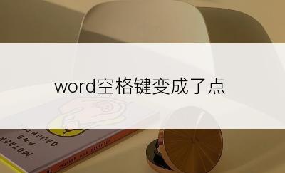word空格键变成了点