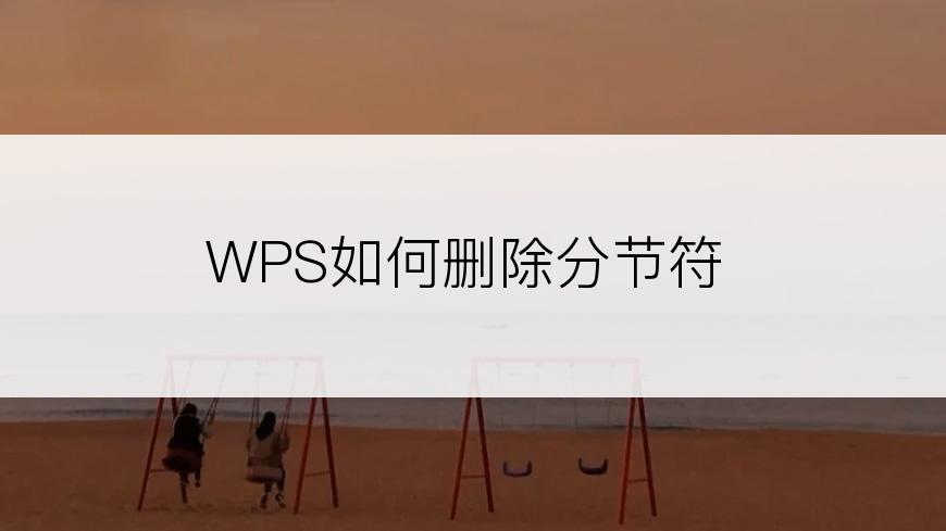 WPS如何删除分节符