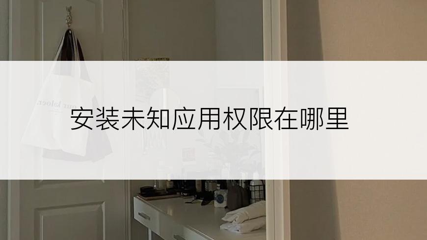 安装未知应用权限在哪里