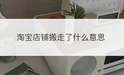 淘宝店铺搬走了什么意思