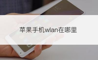 苹果手机wlan在哪里