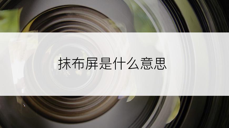 抹布屏是什么意思