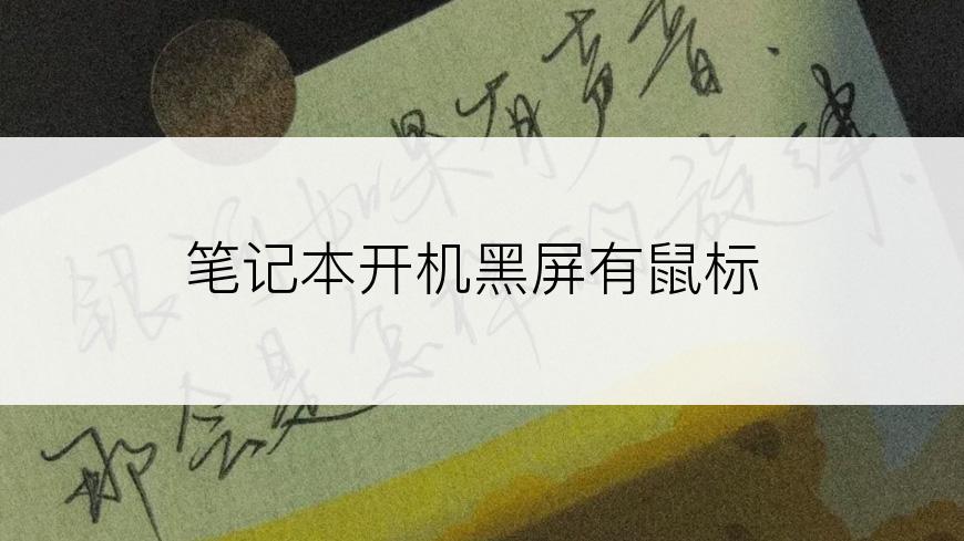 笔记本开机黑屏有鼠标