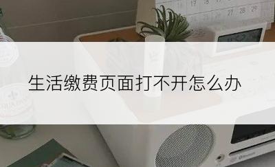 生活缴费页面打不开怎么办