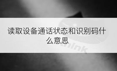 读取设备通话状态和识别码什么意思