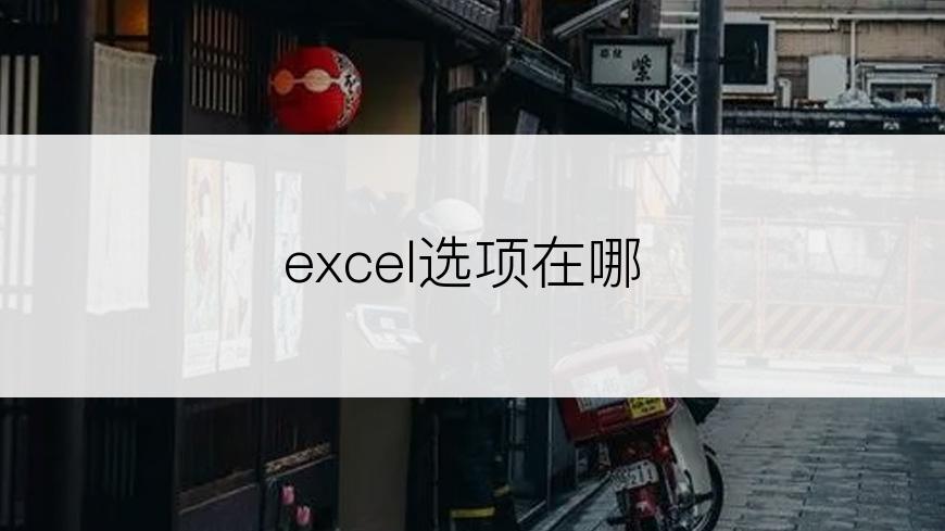 excel选项在哪