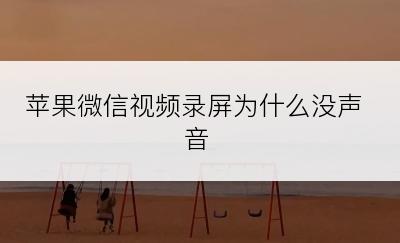 苹果微信视频录屏为什么没声音