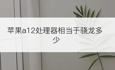 苹果a12处理器相当于骁龙多少
