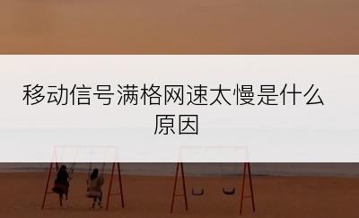 移动信号满格网速太慢是什么原因