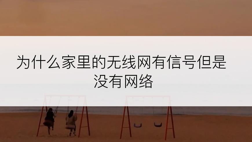 为什么家里的无线网有信号但是没有网络