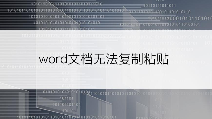 word文档无法复制粘贴