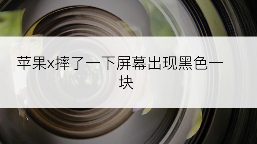 苹果x摔了一下屏幕出现黑色一块
