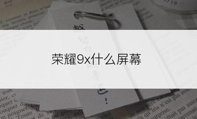 荣耀9x什么屏幕