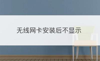 无线网卡安装后不显示