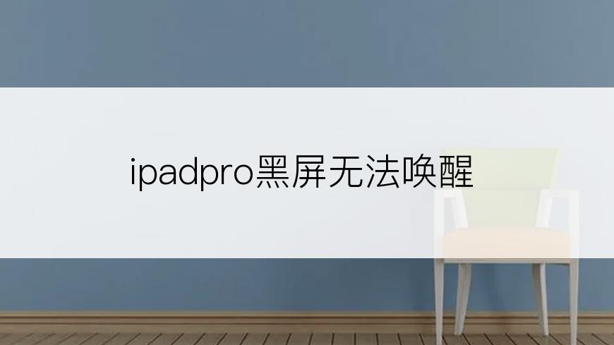 ipadpro黑屏无法唤醒