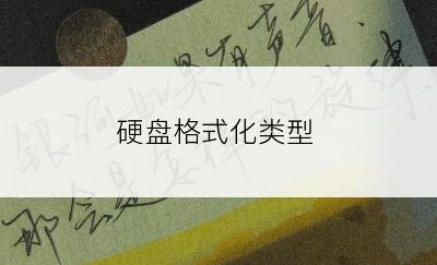 硬盘格式化类型