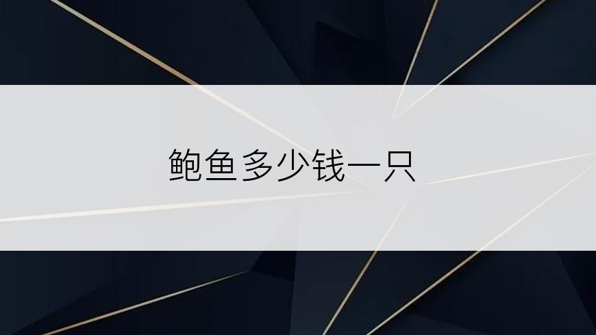 鲍鱼多少钱一只