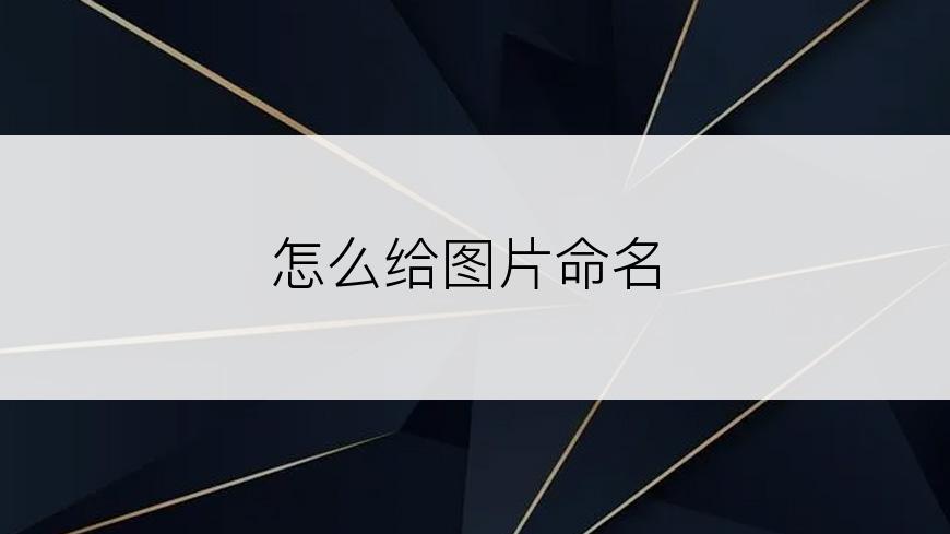 怎么给图片命名
