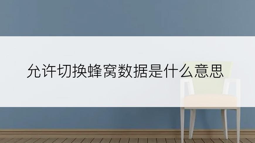 允许切换蜂窝数据是什么意思