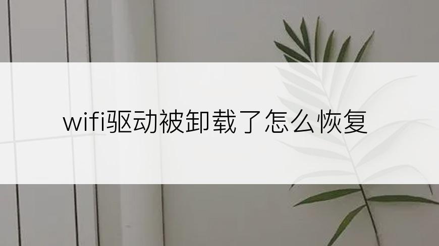wifi驱动被卸载了怎么恢复