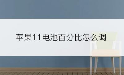 苹果11电池百分比怎么调