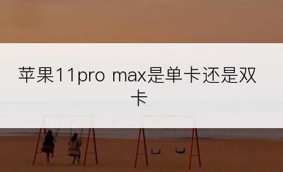 苹果11pro max是单卡还是双卡
