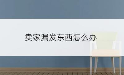 卖家漏发东西怎么办