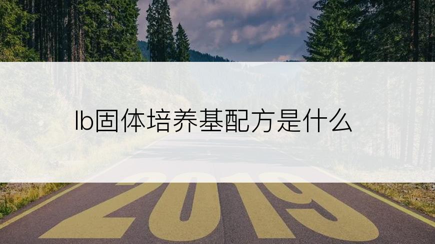 lb固体培养基配方是什么