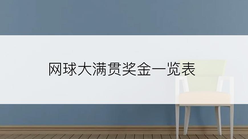 网球大满贯奖金一览表