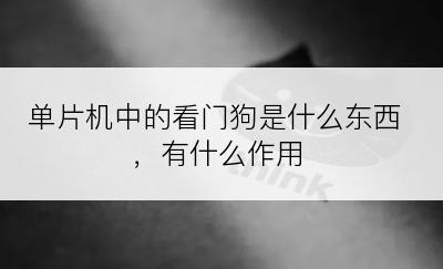 单片机中的看门狗是什么东西，有什么作用