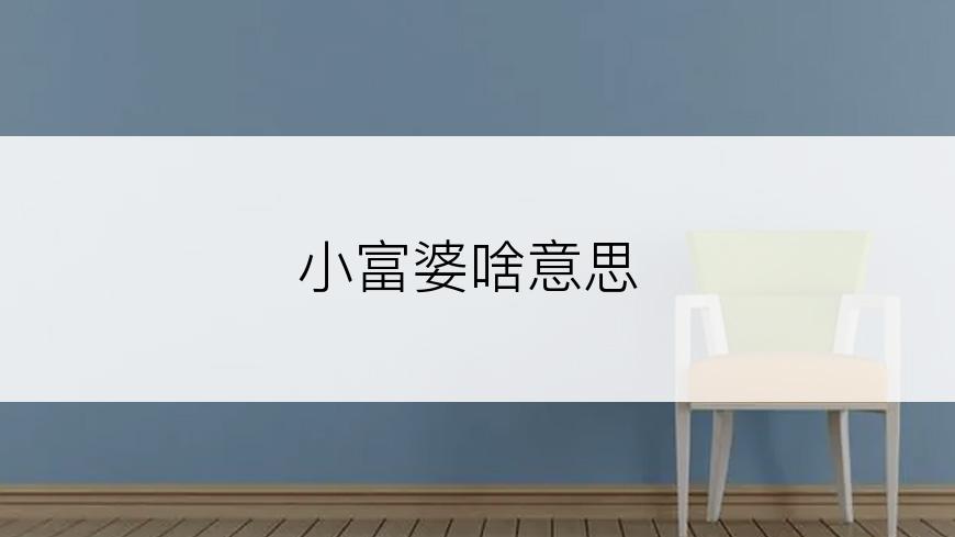 小富婆啥意思
