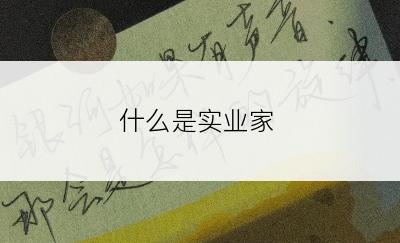 什么是实业家