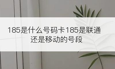 185是什么号码卡185是联通还是移动的号段