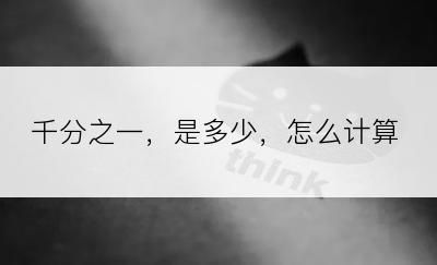 千分之一，是多少，怎么计算