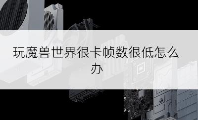 玩魔兽世界很卡帧数很低怎么办